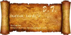 Duffek Teréz névjegykártya