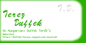 terez duffek business card